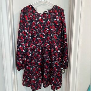 Draper James Red and Black Ruffled Tiered Maxi Dress